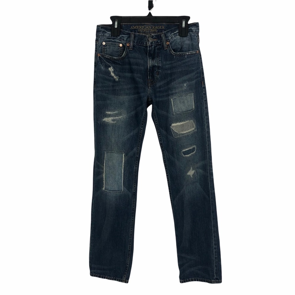 AMERICAN EAGLE OUTFITTERS Men’s Blue Jeans Sz W29”/L30 Distressed Ripped/Torn